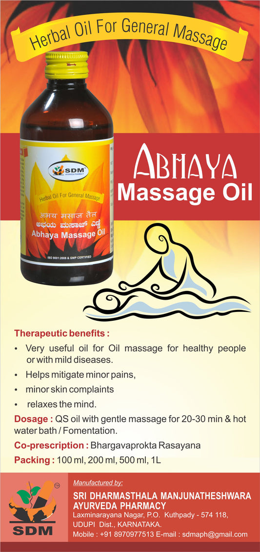 Abhaya Massage Oil - Medicated Oil